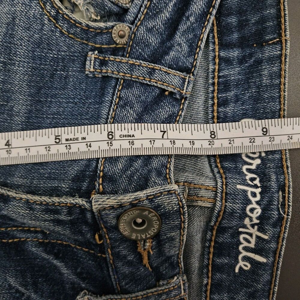 AÉROPOSTALE Women’s Bayla Skinny Studded Blue Denim Jeans Size 00 Regular - Picture 7 of 8